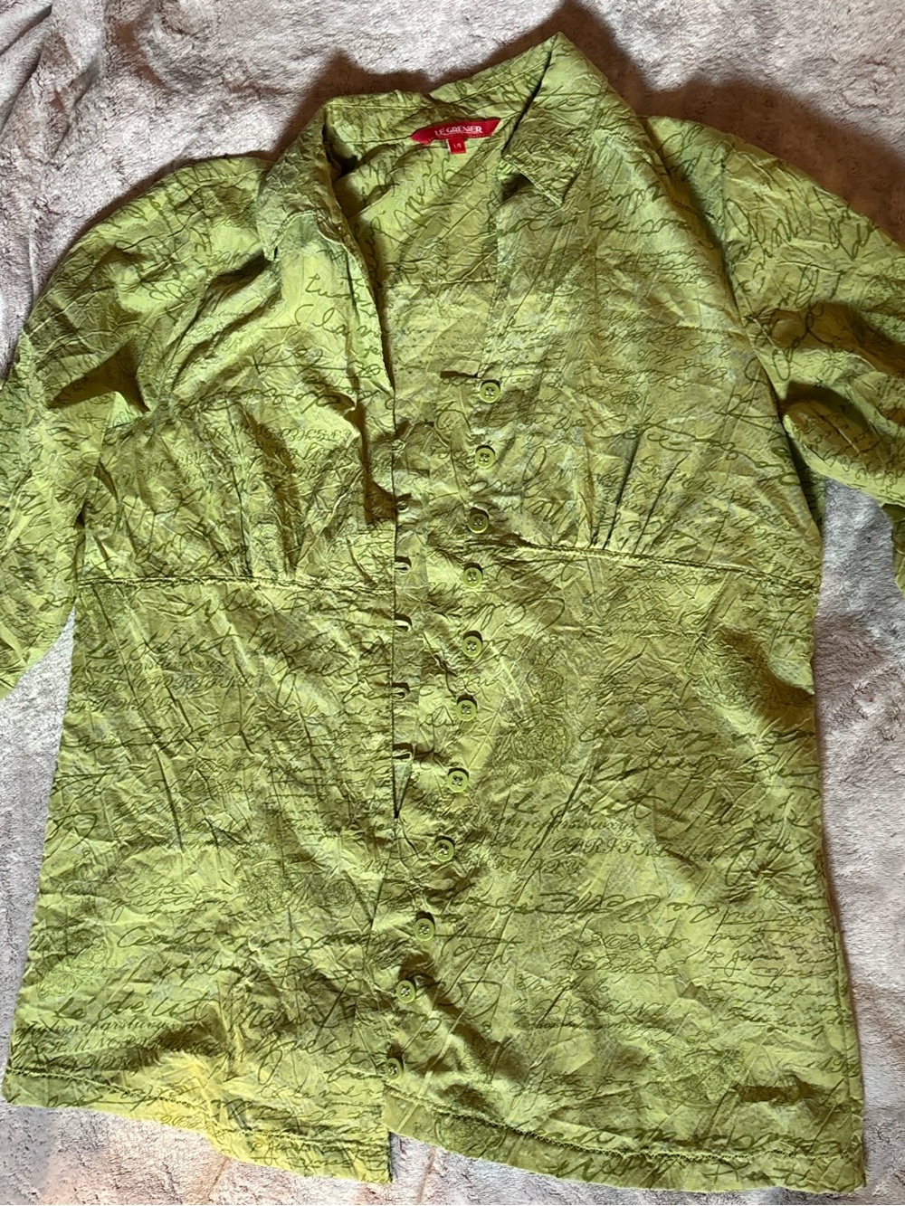 green blouse